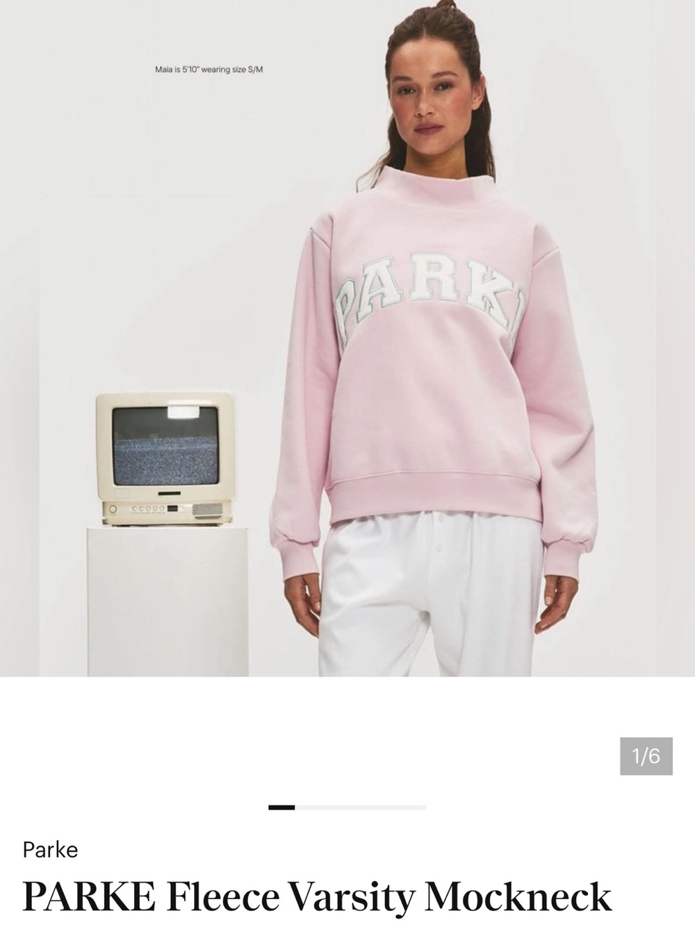 New Parke Sprinkle Women's Fleece Varsity Mockneck Sweatshirt - With bag.